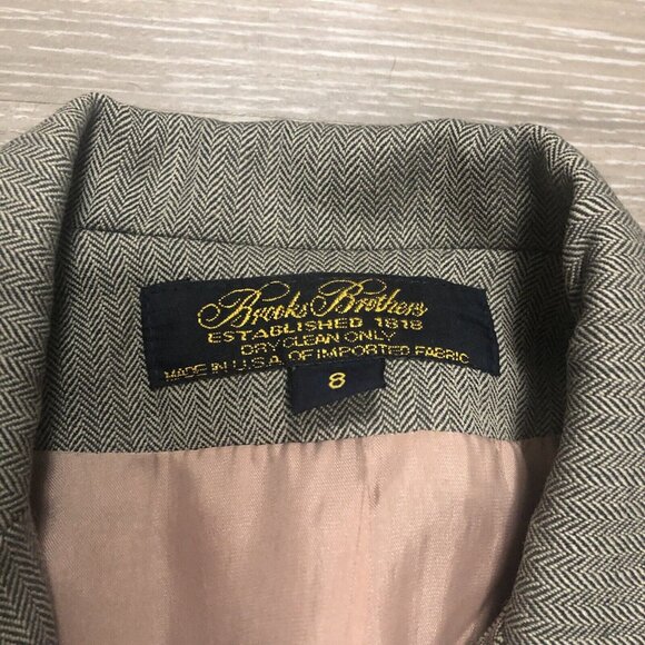 VTG BROOKS BROTHERS Blazer‎ Women's Size 8 Gray Sport Office Jacket USA Wool - Picture 4 of 5
